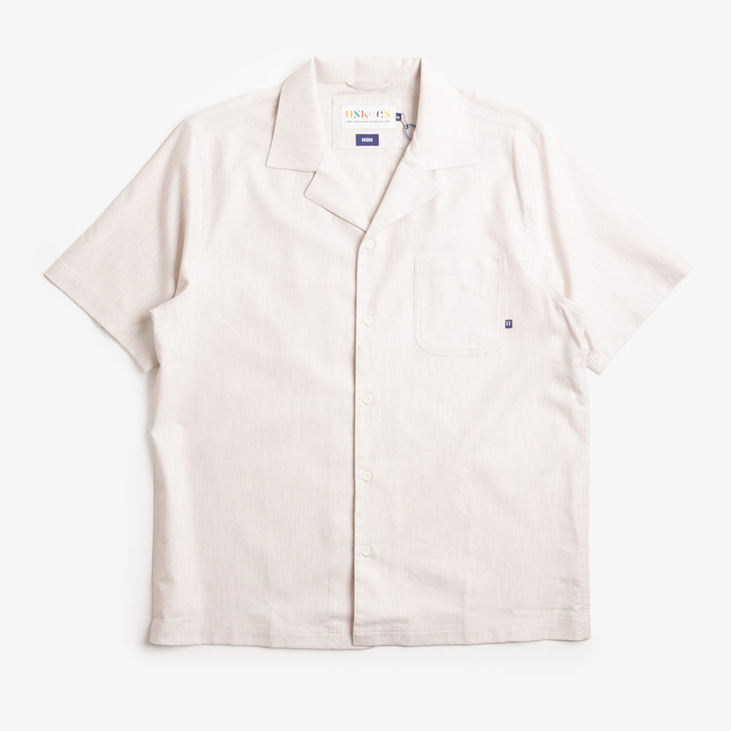 Uskees Cuban Shirt, Ecru, Detail Shot 1