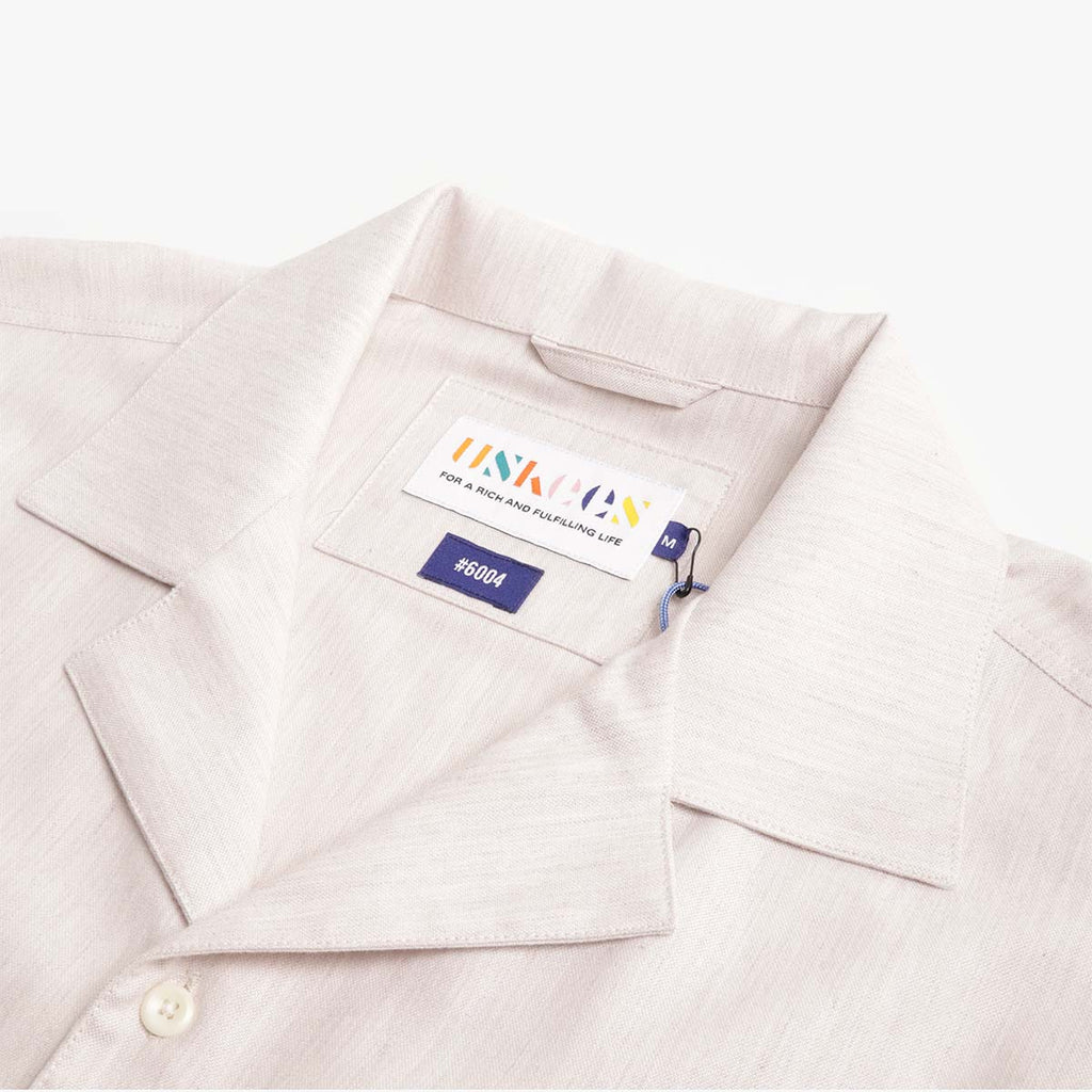 Uskees Cuban Shirt, Ecru, Detail Shot 2