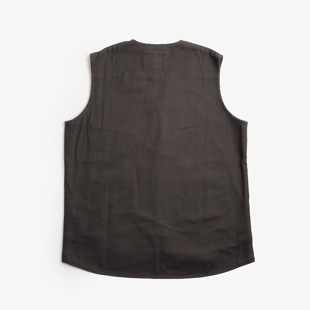 Uskees Drill Zip Up Vest, Charcoal, Detail Shot 4