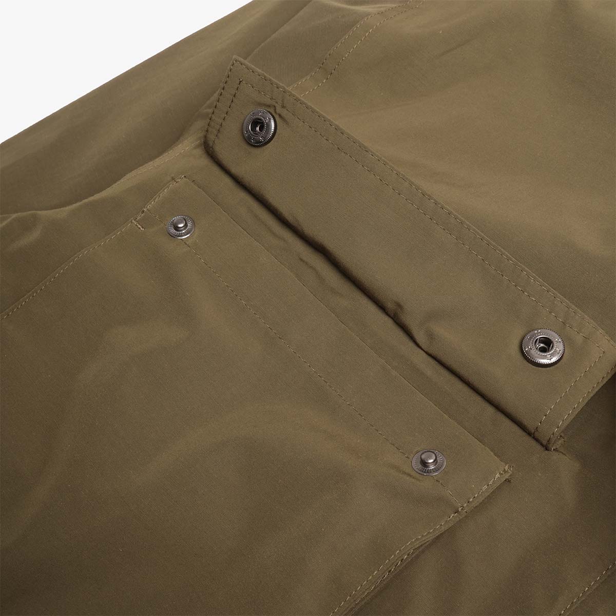 Uskees Evo Shell Coat, Army Green, Detail Shot 5