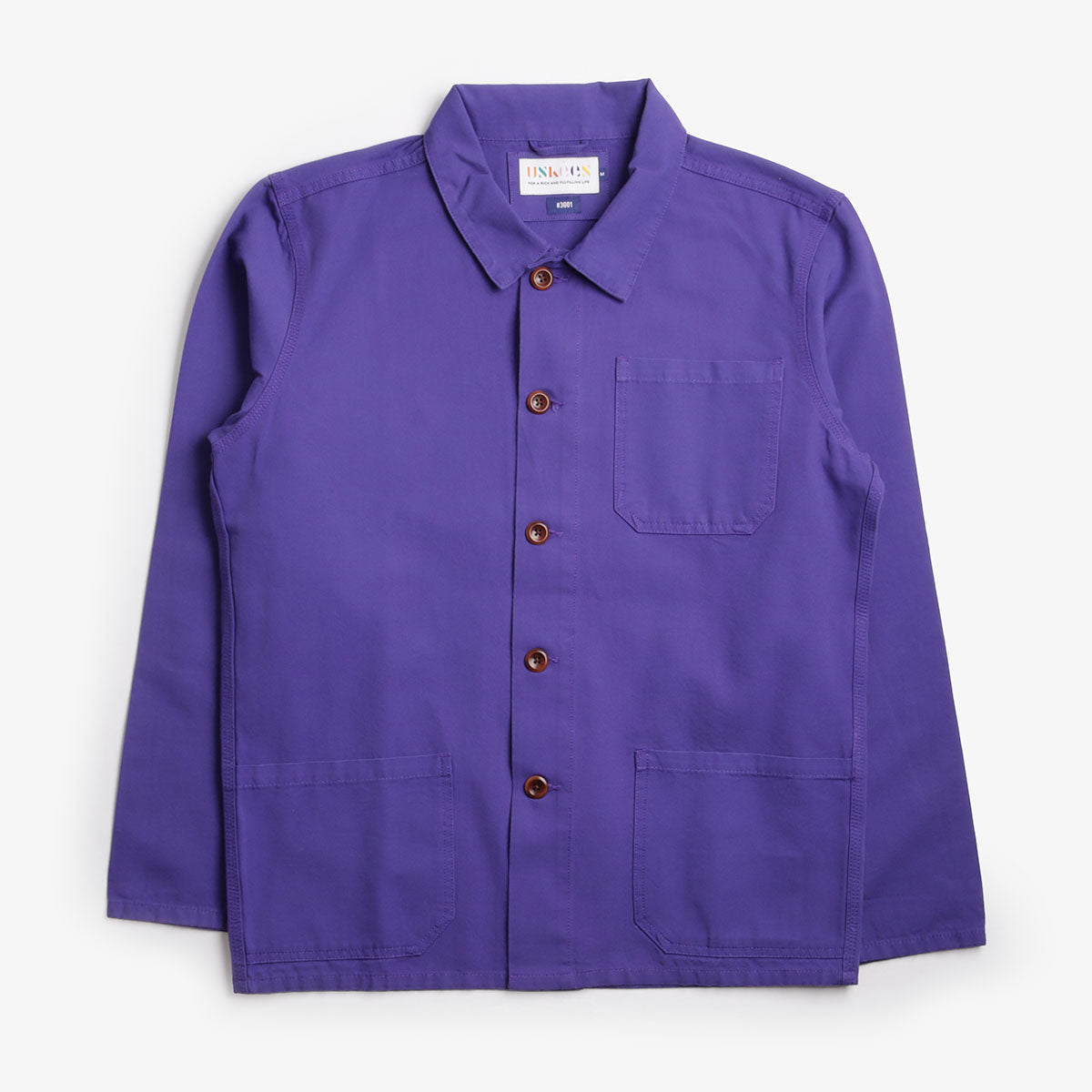 Uskees Buttoned 3001 Overshirt, Burst Grape, Detail Shot 1