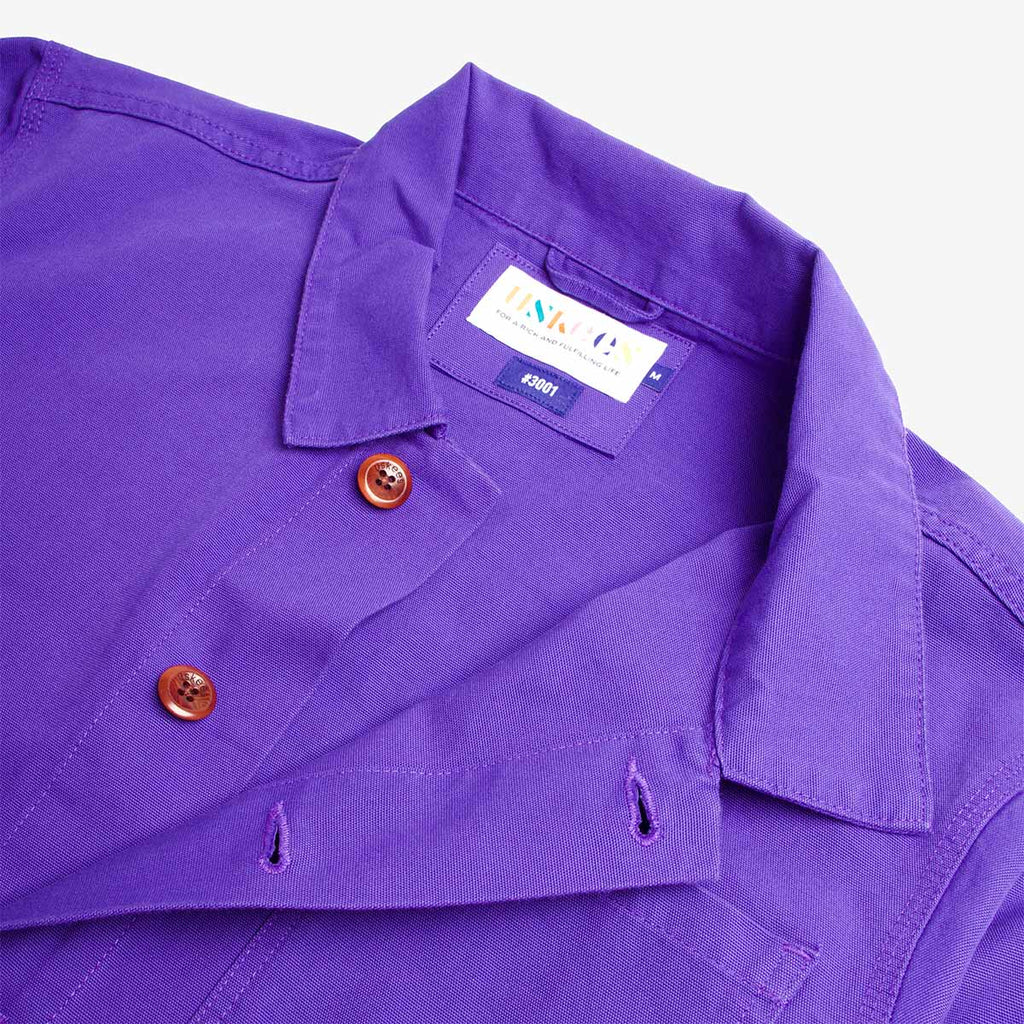 Uskees Buttoned 3001 Overshirt, Burst Grape, Detail Shot 4