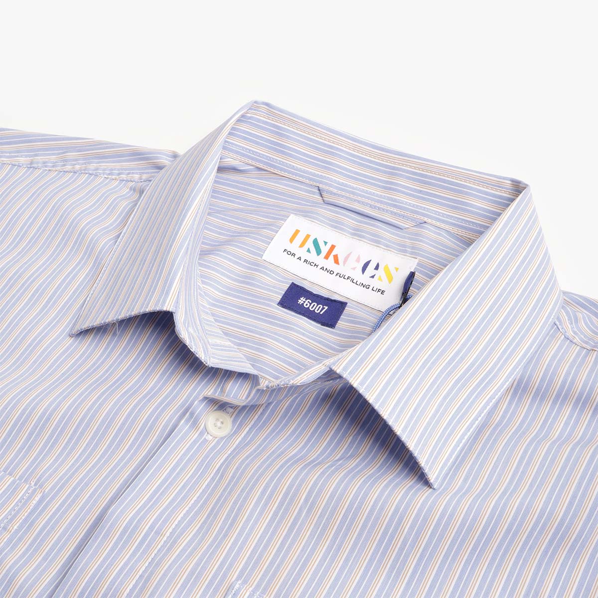 main Uskees Tasker Shirt, Blue Gold Blend, Detail Shot 2