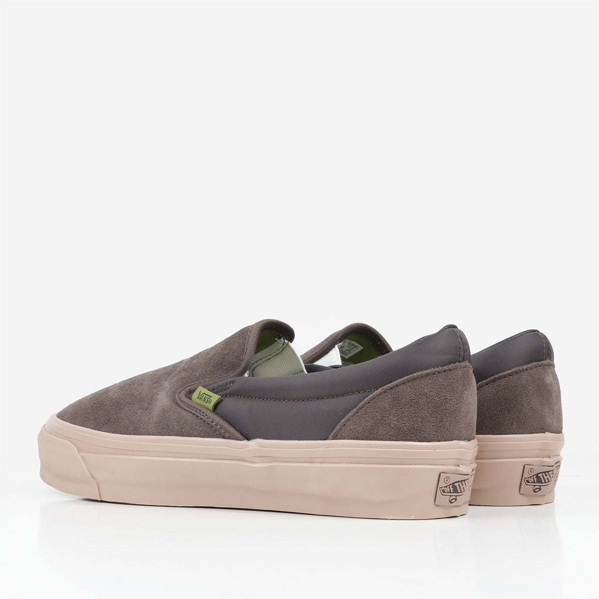 Vans Premium Classic Slip-On 98 Shoes, Suede Coal Brown, Detail Shot 3
