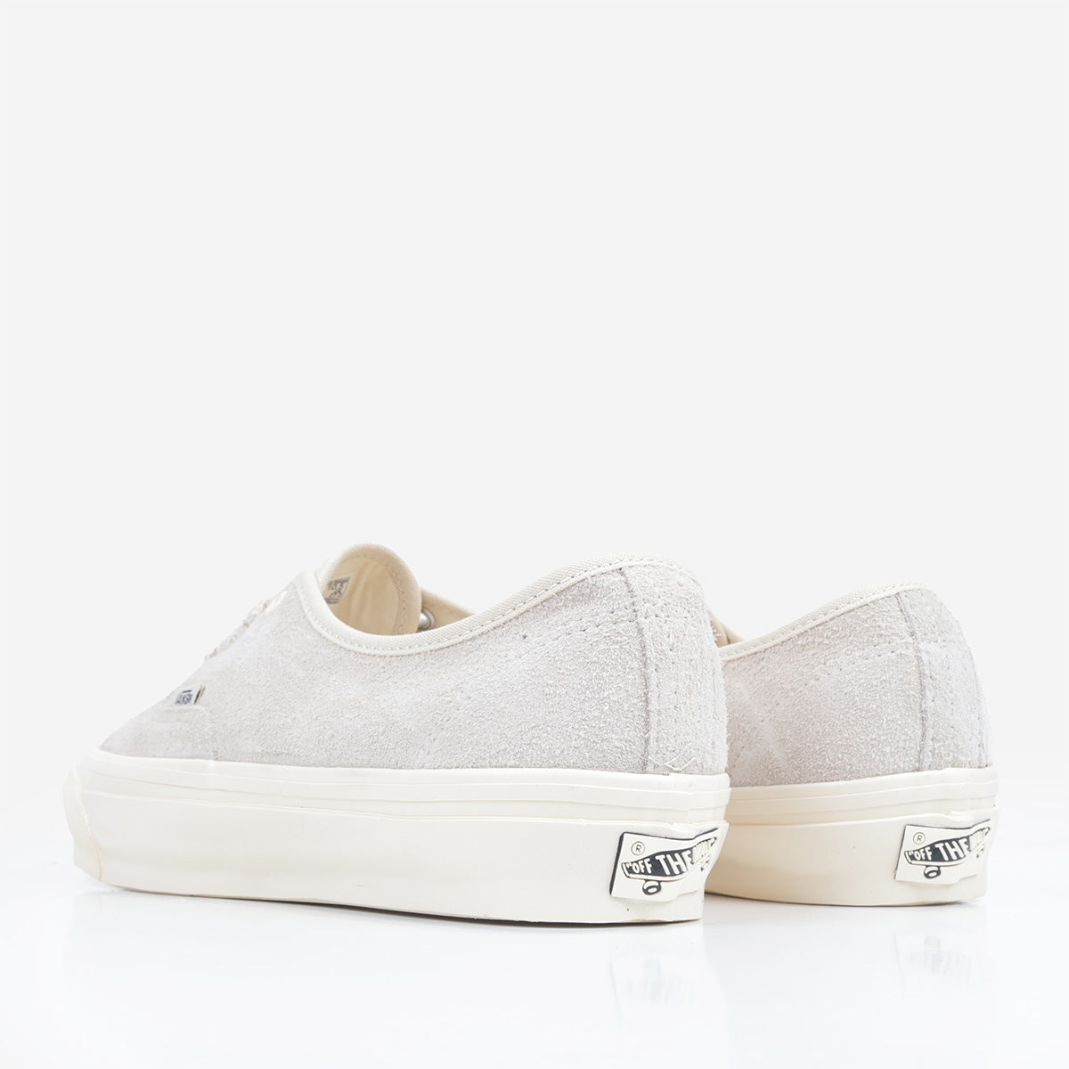 Vans Authentic 44 LX Shoes in cream suede, front three-quarter pair