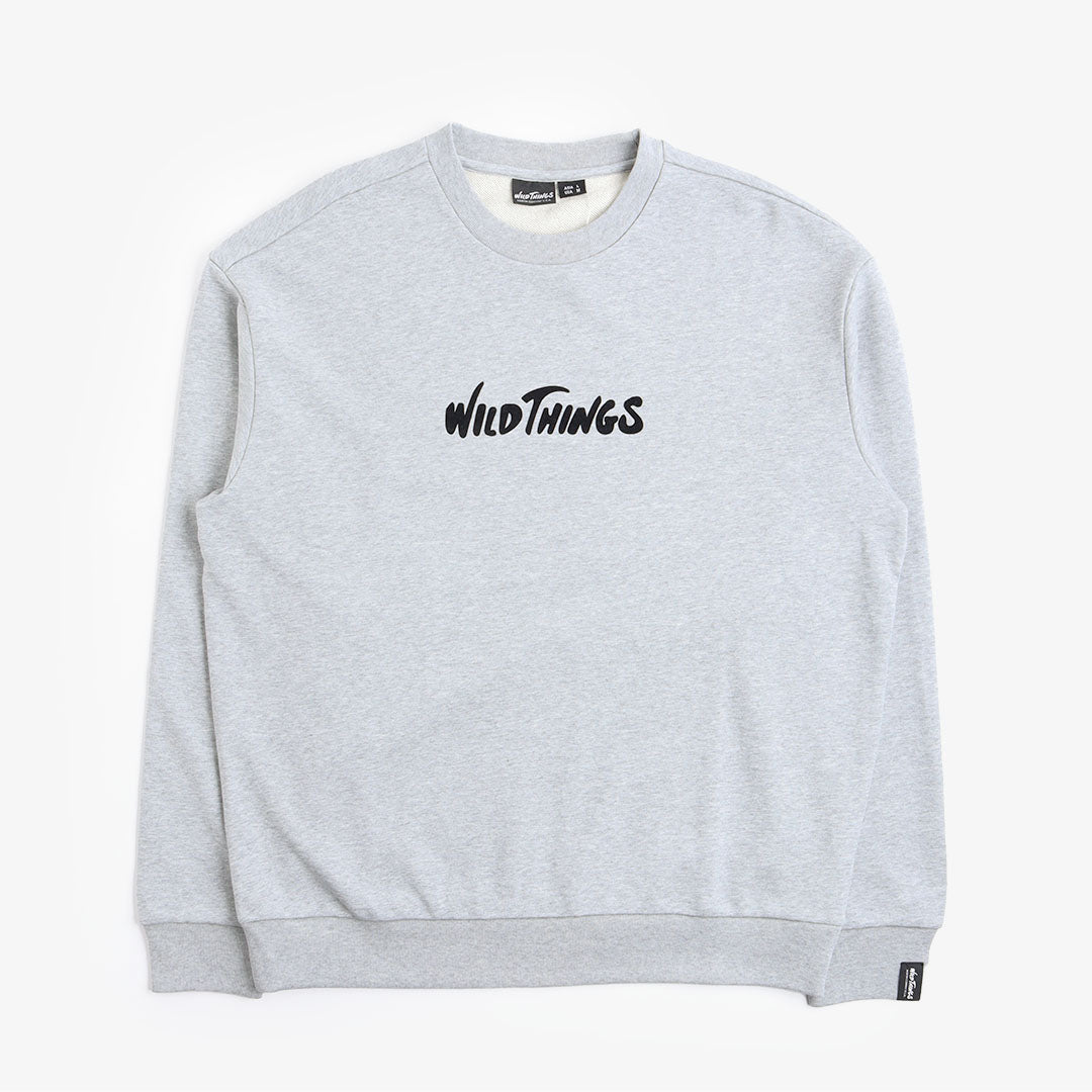 Wild Things Logo Crew Neck Sweatshirt, Grey, Detail Shot 1