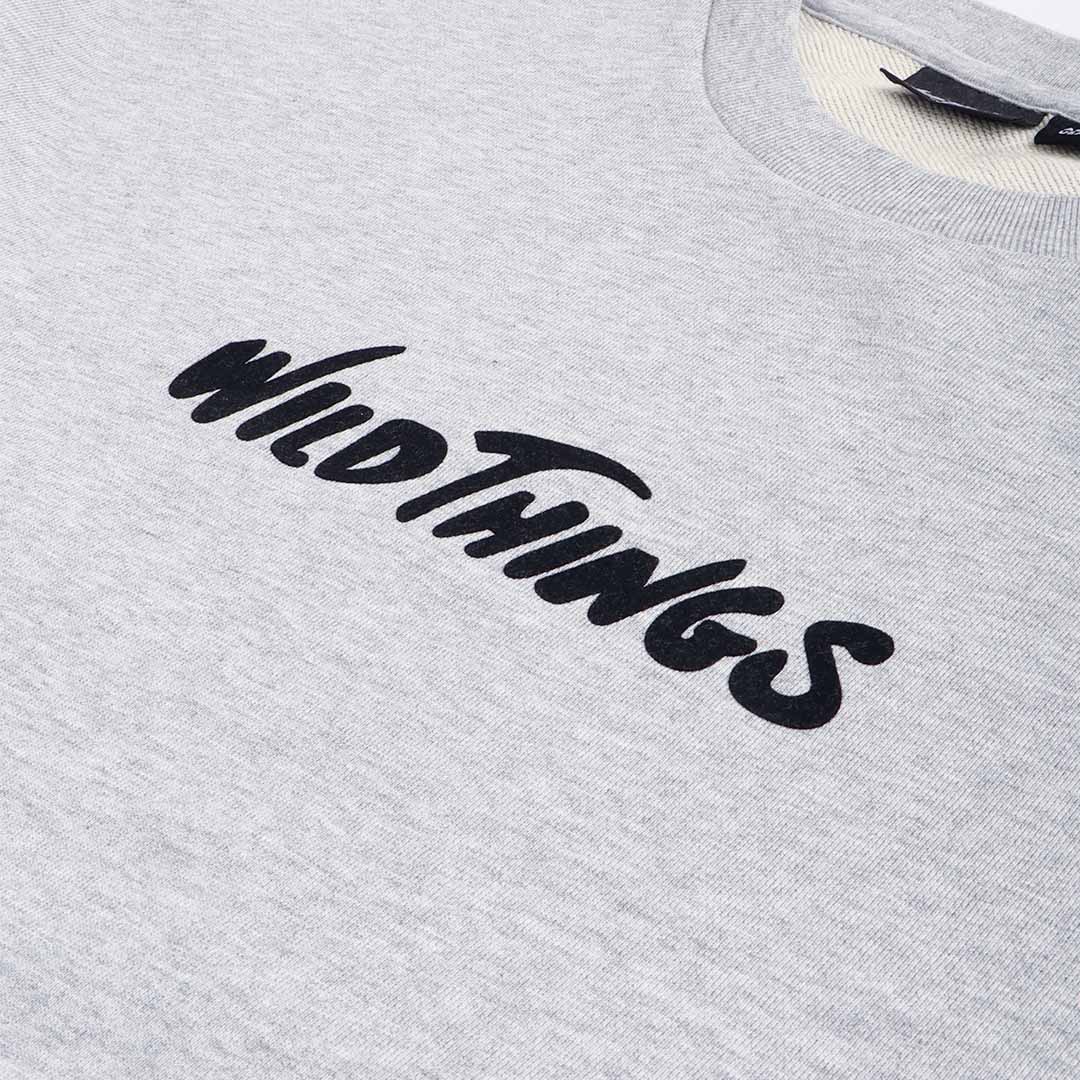 Wild Things Logo Crew Neck Sweatshirt, Grey, Detail Shot 3
