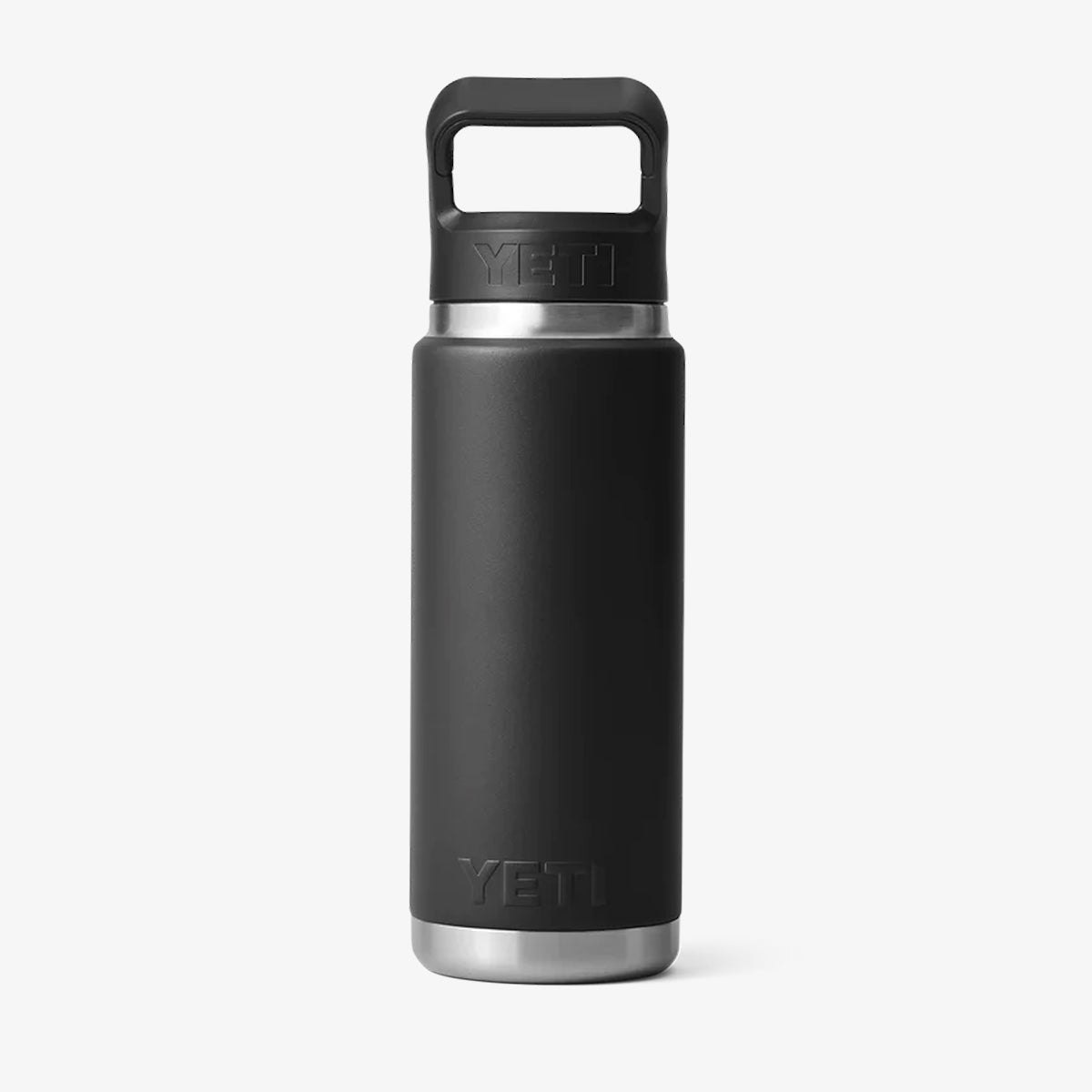 YETI Rambler 26oz Straw Bottle, Black, Detail Shot 1