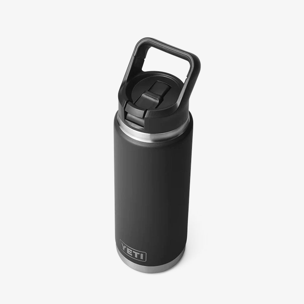 YETI Rambler 26oz Straw Bottle, Black, Detail Shot 3