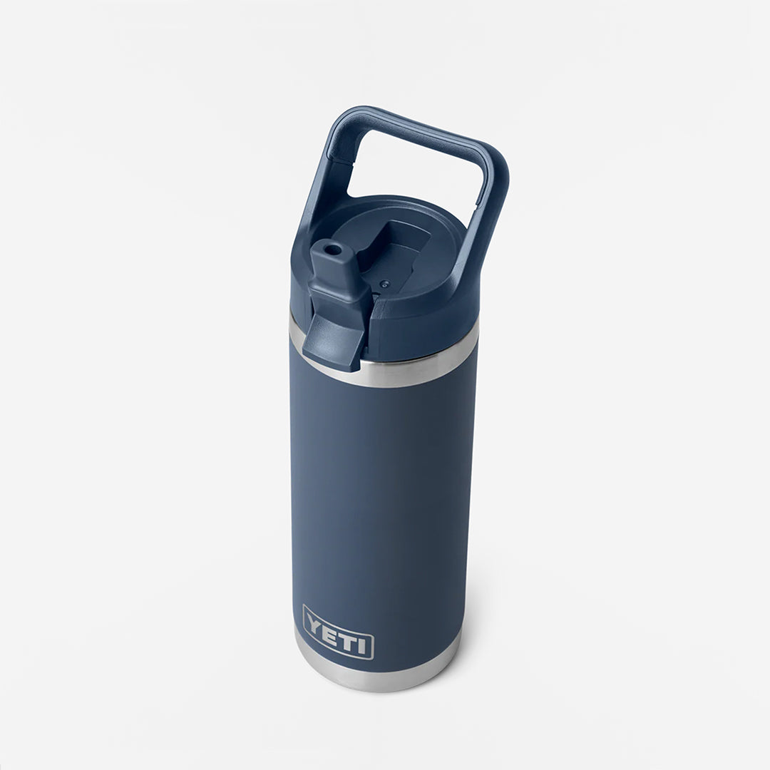 main YETI Rambler 18oz Straw Bottle, Navy, Detail Shot 3
