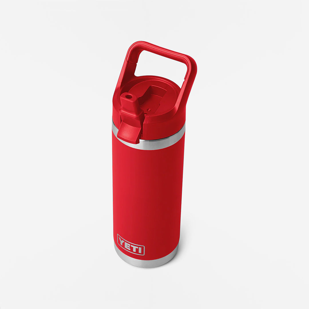 YETI Rambler 18oz Straw Bottle, Rescue Red, Detail Shot 3