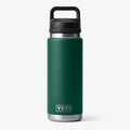 YETI Rambler 26oz Bottle, Black Forest Green, Detail Shot 1