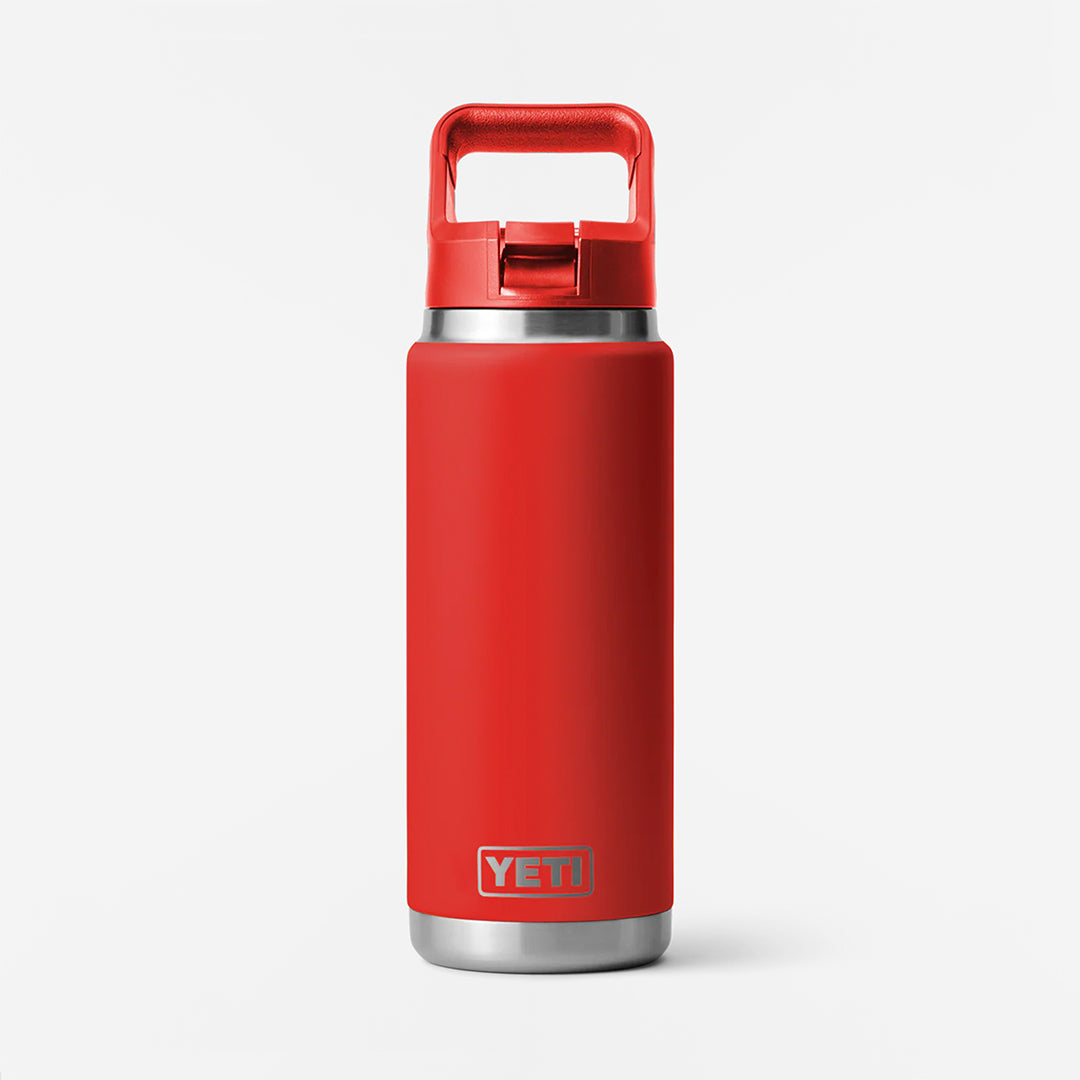 main YETI Rambler 26oz Straw Bottle, Rescue Red, Detail Shot 1