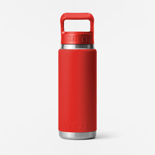 YETI Rambler 26oz Straw Bottle, Rescue Red, Detail Shot 2