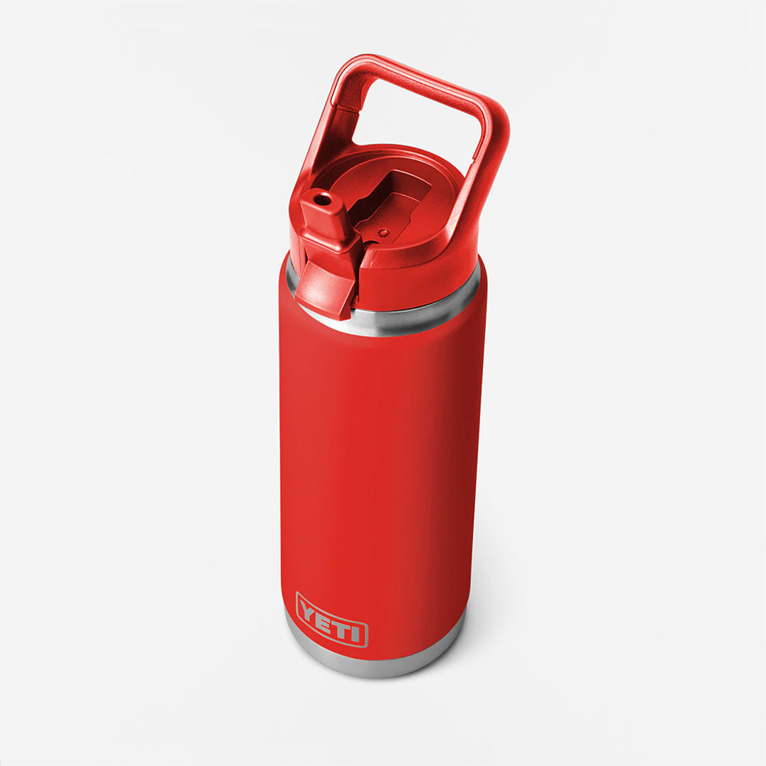 YETI Rambler 26oz Straw Bottle, Rescue Red, Detail Shot 3