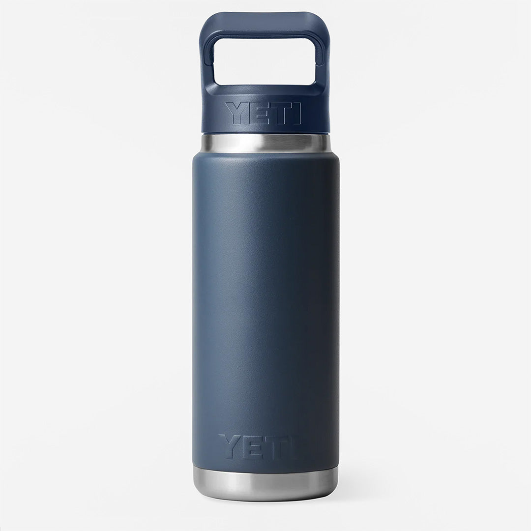 YETI Rambler 26oz Straw Bottle, Navy, Detail Shot 1
