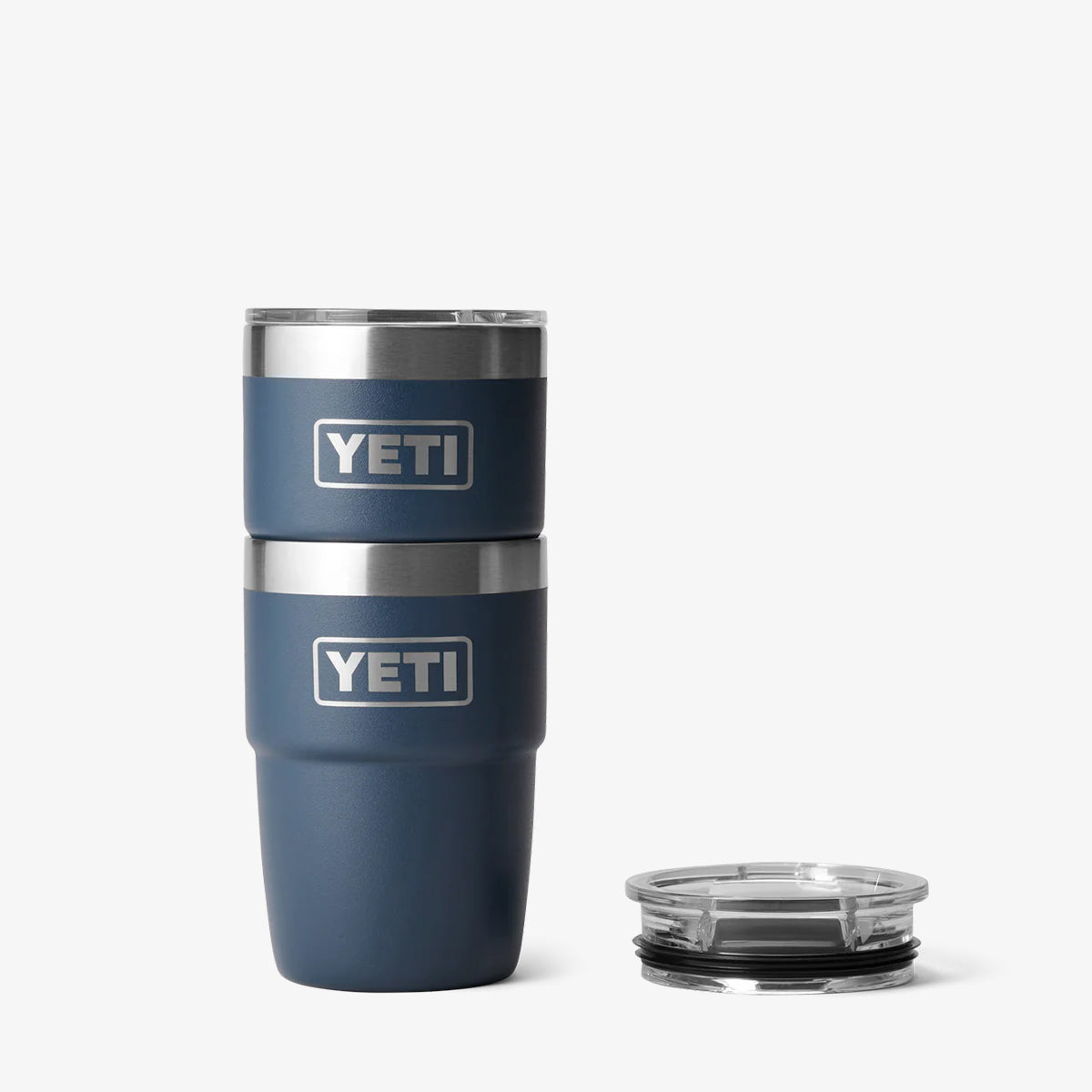 YETI Rambler 8oz Stackable Cup, Navy, Detail Shot 4