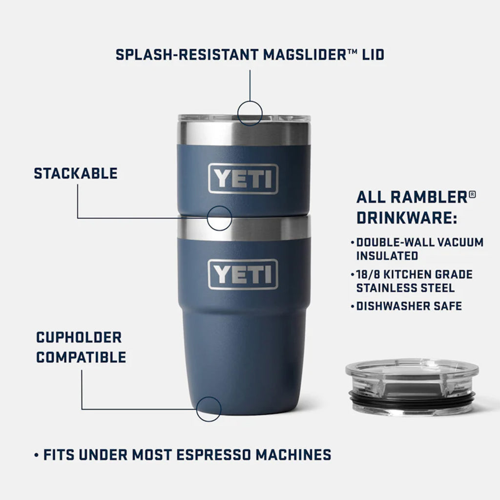 YETI Rambler 8oz Stackable Cup, Navy, Detail Shot 6