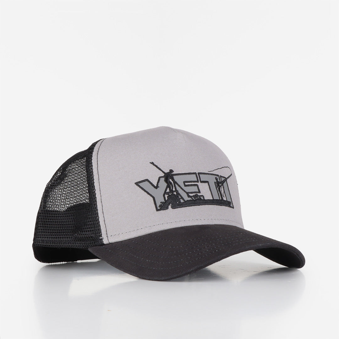 YETI Skiff Trucker Hat, Black Grey, Detail Shot 1