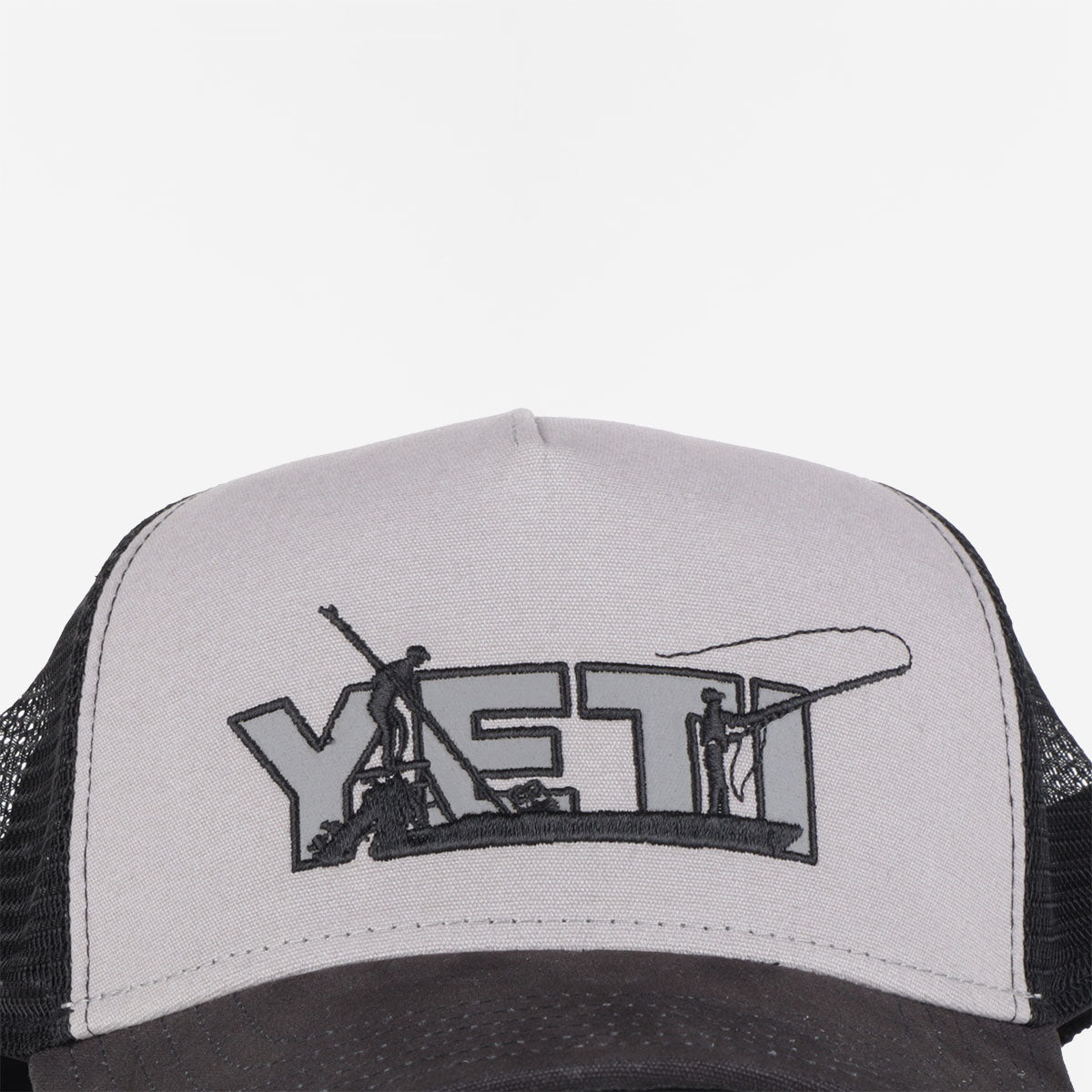 YETI Skiff Trucker Hat, Black Grey, Detail Shot 2