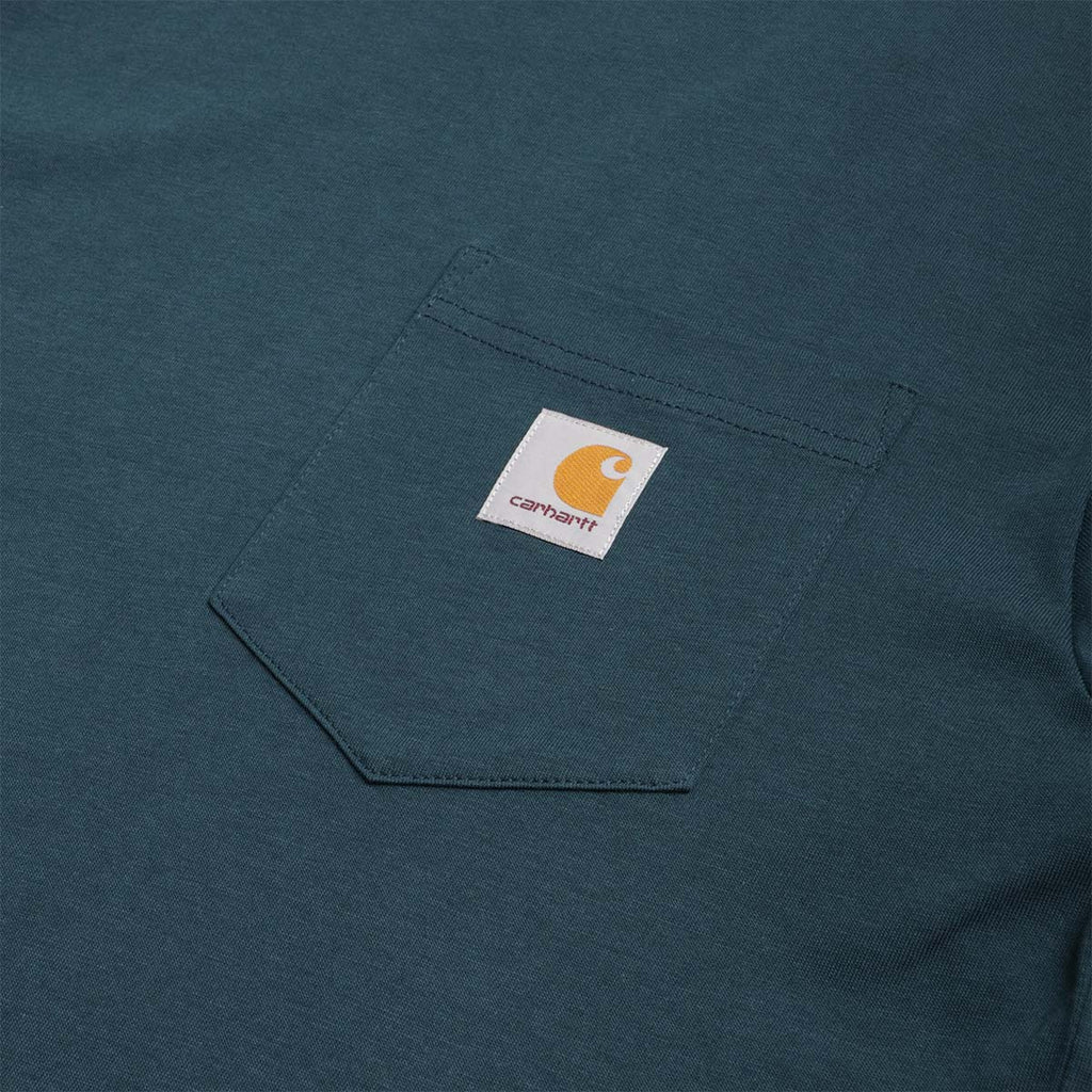 Carhartt WIP Pocket T-Shirt, Deep Lagoon, Detail Shot 2