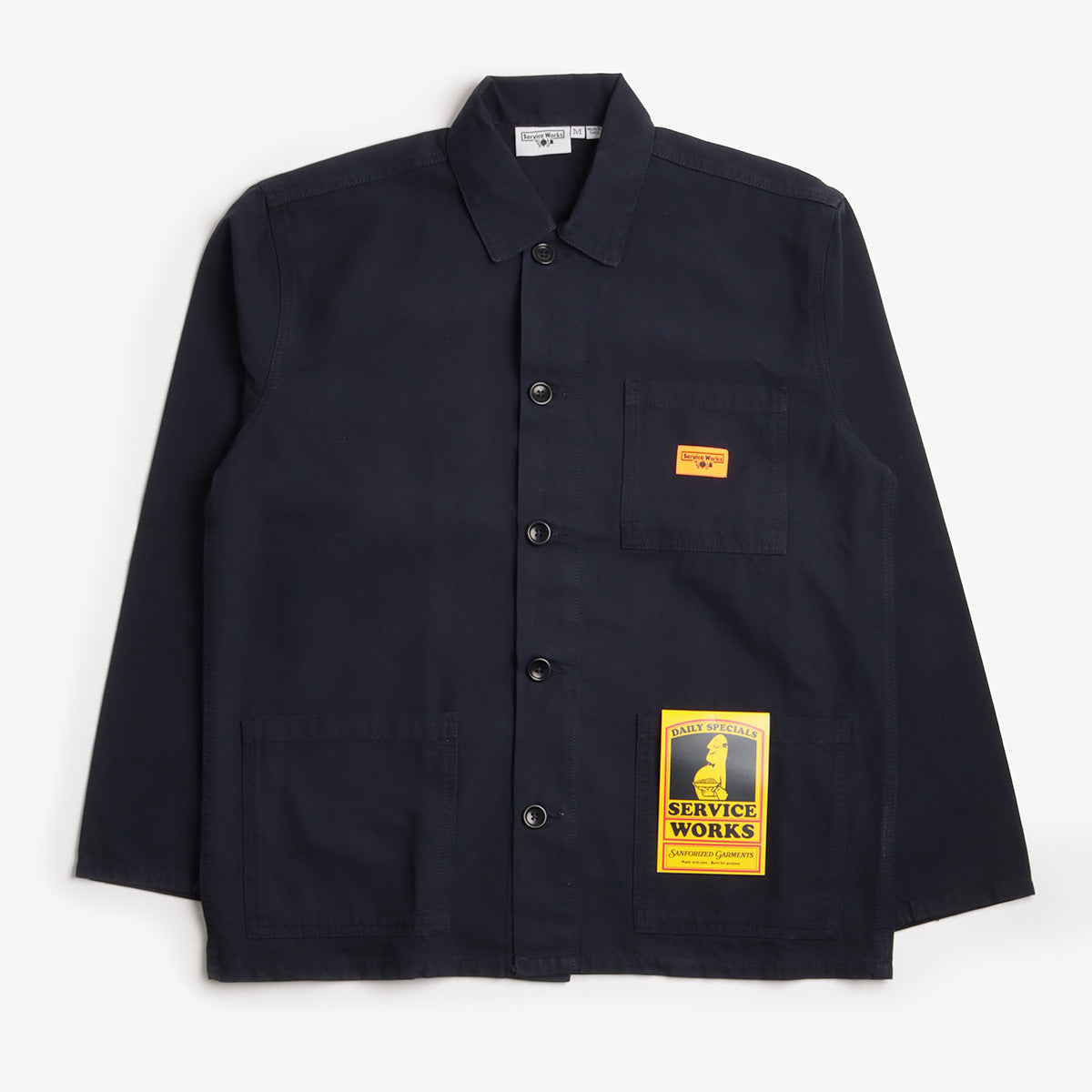 main Service Works Canvas Chore Shirt, Dark Navy, Detail Shot 1