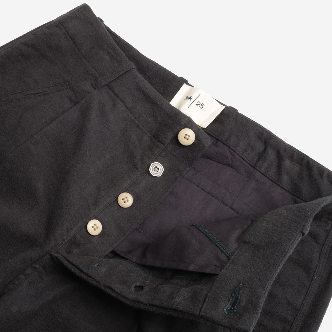 Folk Assembly Pant, Deep Green Moleskin, Detail Shot 3