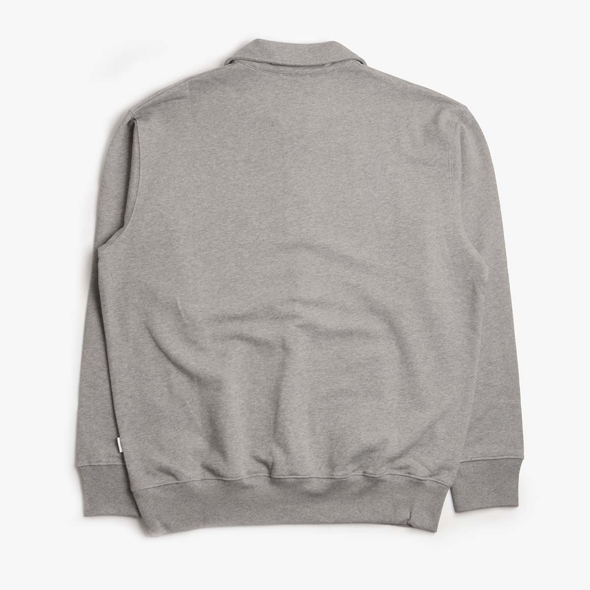 Norse Projects Norse Standard Half Zip Sweatshirt, Grey Melange, Detail Shot 2