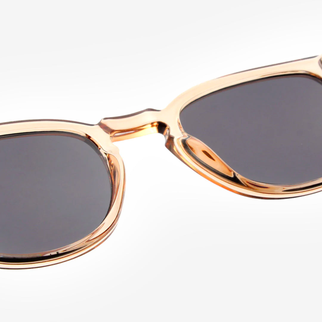 A Kjaerbede Bate Sunglasses - Brown Transparent Frame, UV400 Protection, Unisex Classic Style