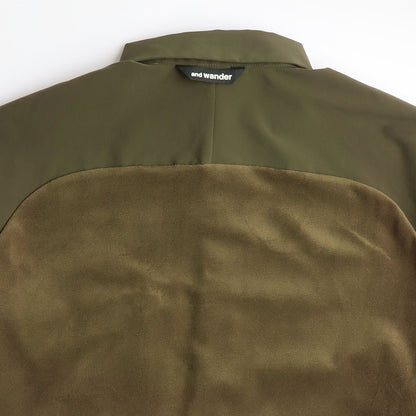 And Wander Fleece Base Long Sleeve Shirt, Khaki, Detail Shot 4