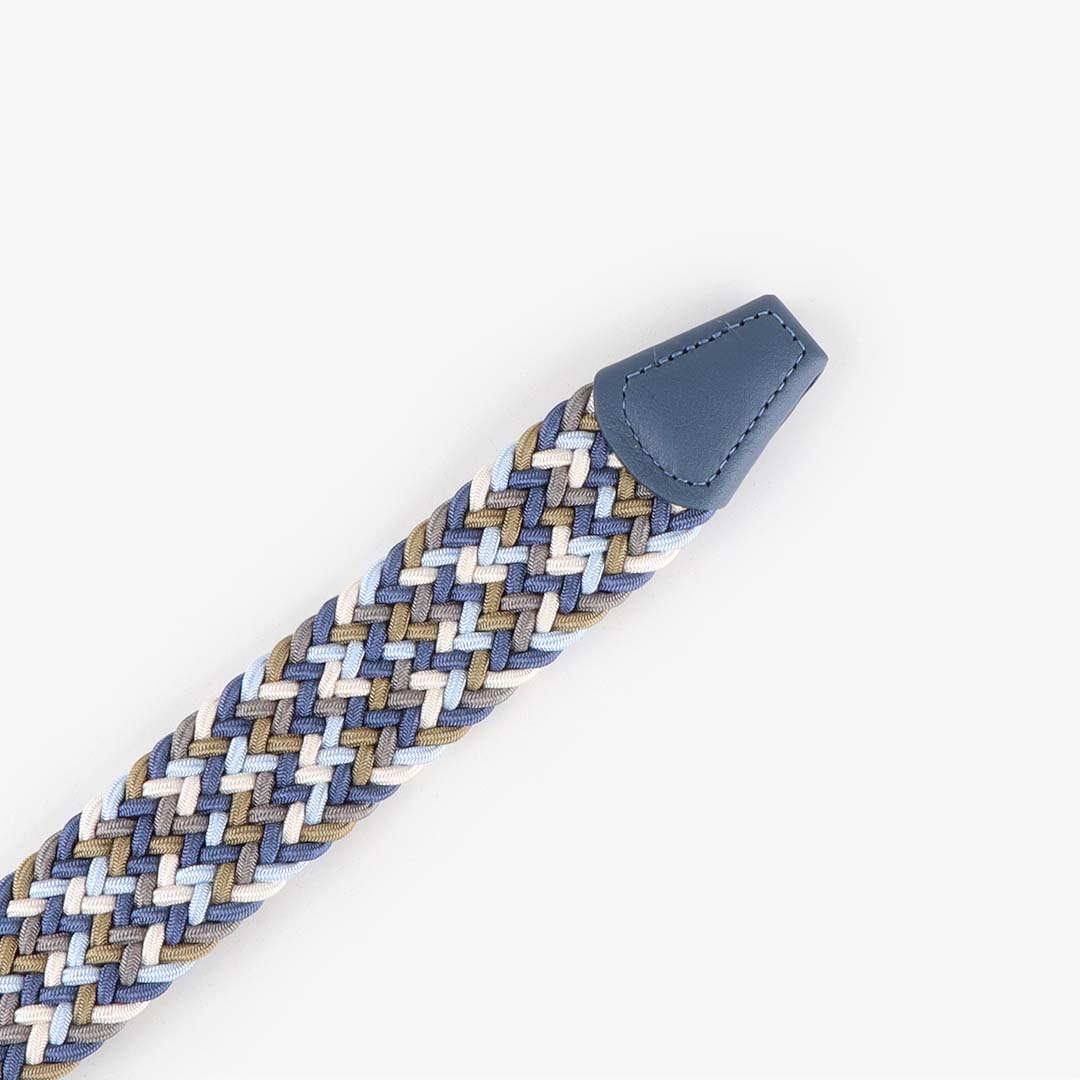 Anderson's Classic Woven Belt, Blue Denim Multi, Detail Shot 3