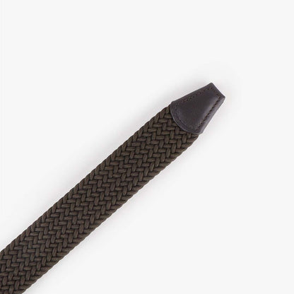 Anderson's Classic Woven Belt, Military Green Dark Brown, Detail Shot 3