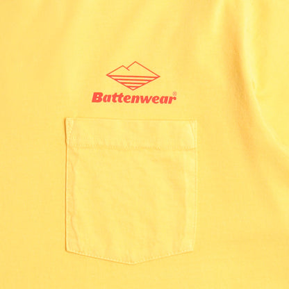 Battenwear Team Pocket T-Shirt, Mustard, Detail Shot 2