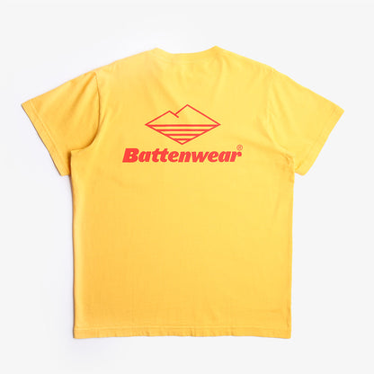 Battenwear Team Pocket T-Shirt, Mustard, Detail Shot 3