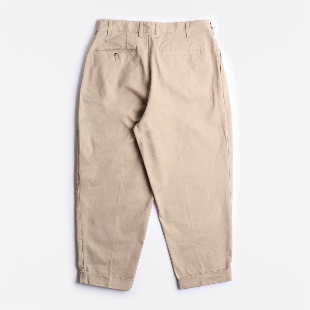 Beams Plus 2 Pleats Twill Pant, Khaki, Detail Shot 6