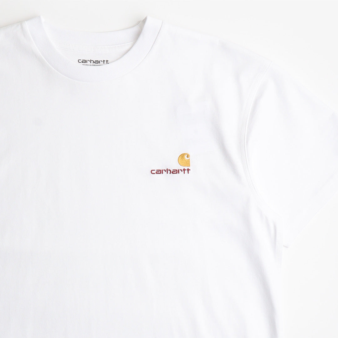 main Carhartt WIP American Script T-Shirt, White, Detail Shot 3