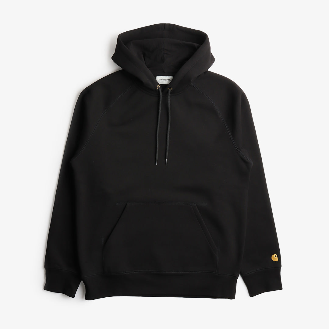 Carhartt WIP Chase Pullover Hoodie, Black Gold, Detail Shot 1