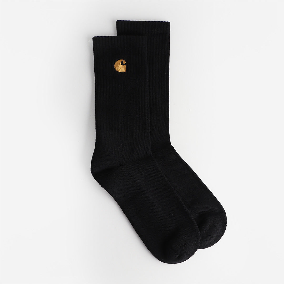 Carhartt WIP Chase Socks, Black Gold, Detail Shot 1