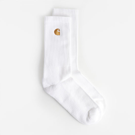 Carhartt WIP Chase Socks, White Gold, Detail Shot 1
