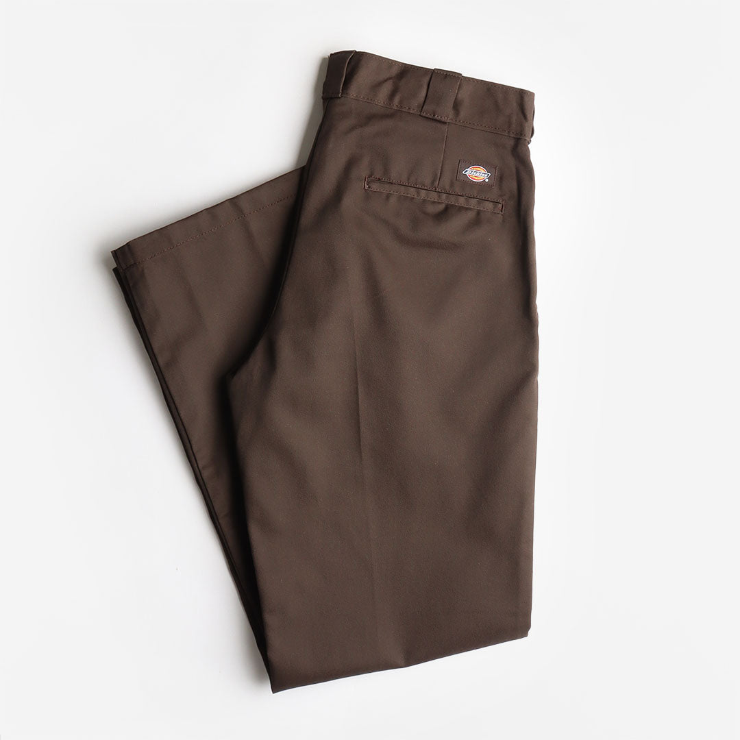 Solid Brown Breakless Cotton Trouser Men Size Large