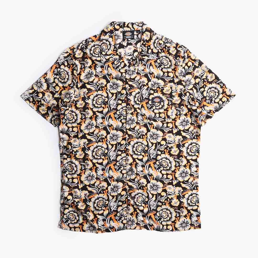 Dickies Roseburg Shirt, Blue Floral, Detail Shot 1