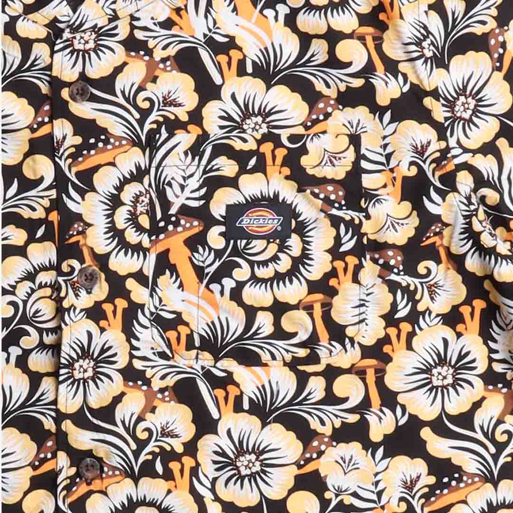 Dickies Roseburg Shirt, Blue Floral, Detail Shot 3