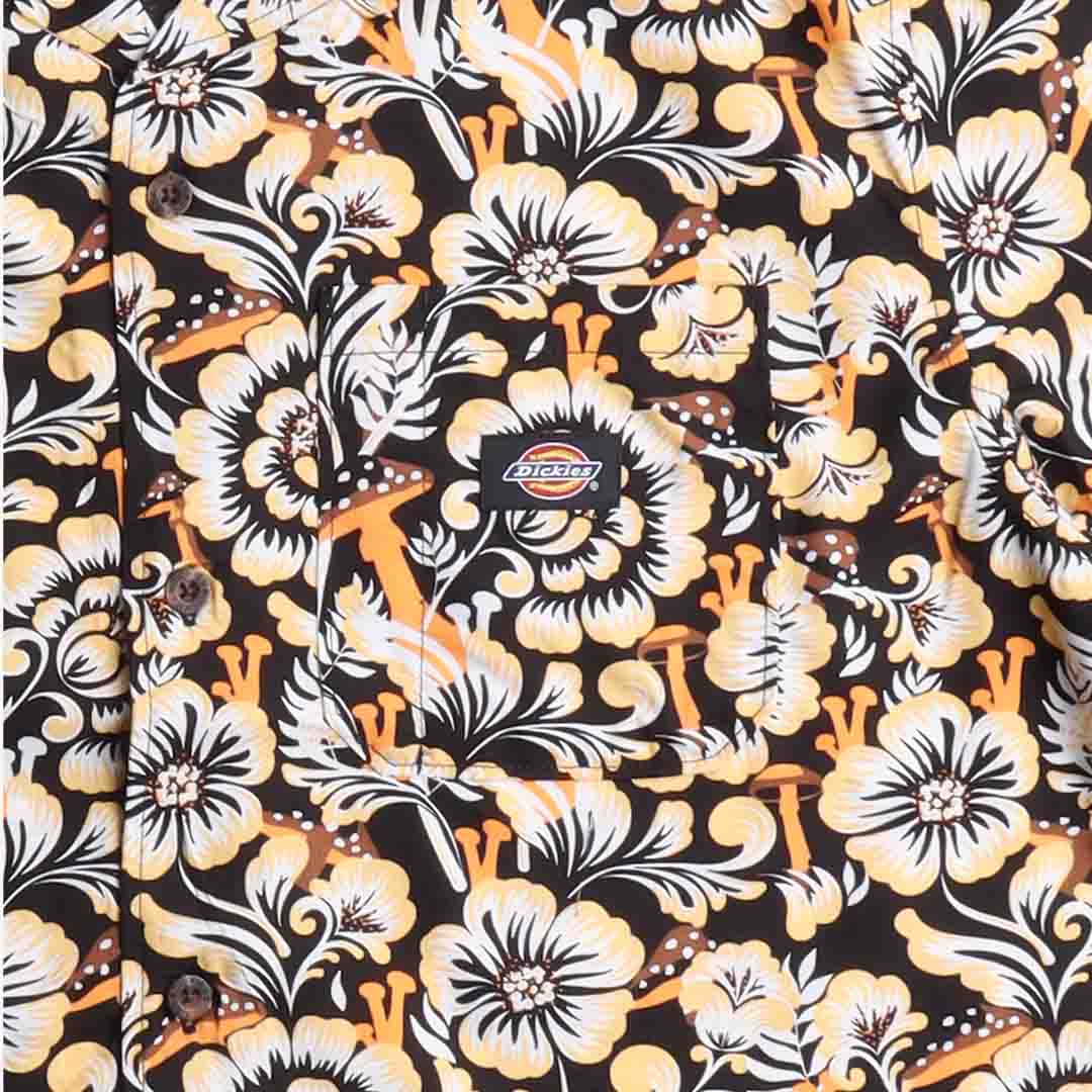 Dickies Roseburg Shirt, Blue Floral, Detail Shot 3