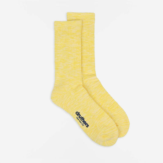 Druthers Organic Cotton Everyday Crew Sock, Yellow Melange, Detail Shot 1