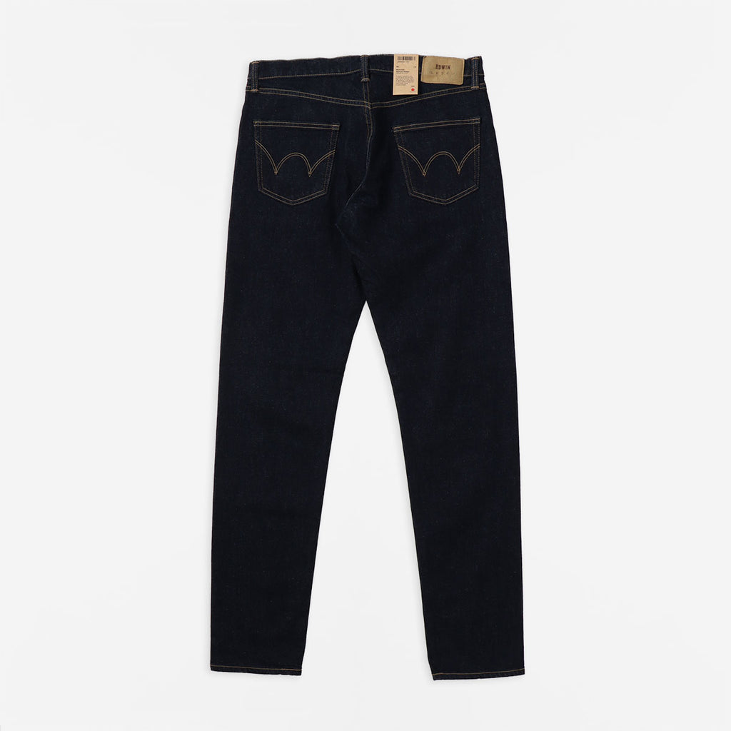 Edwin Regular Tapered Kaihara Pure Indigo Stretch 13oz Denim Jeans, Blue - Rinsed, Detail Shot 3