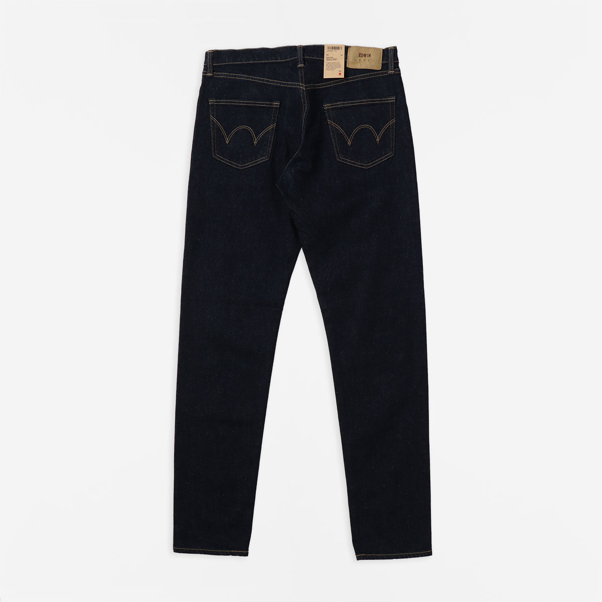 Edwin Regular Tapered Kaihara Pure Indigo Stretch 13oz Denim Jeans, Blue - Rinsed, Detail Shot 3