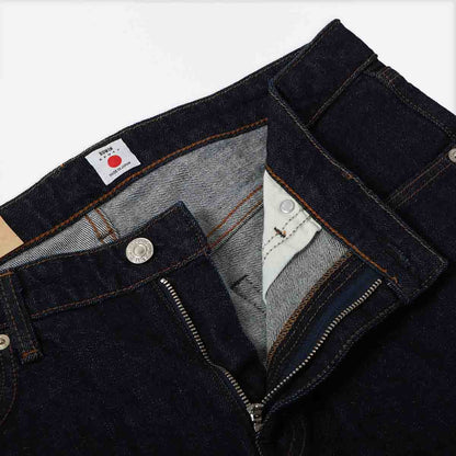 Edwin Regular Tapered Kaihara Pure Indigo Stretch 13oz Denim Jeans, Blue - Rinsed, Detail Shot 4