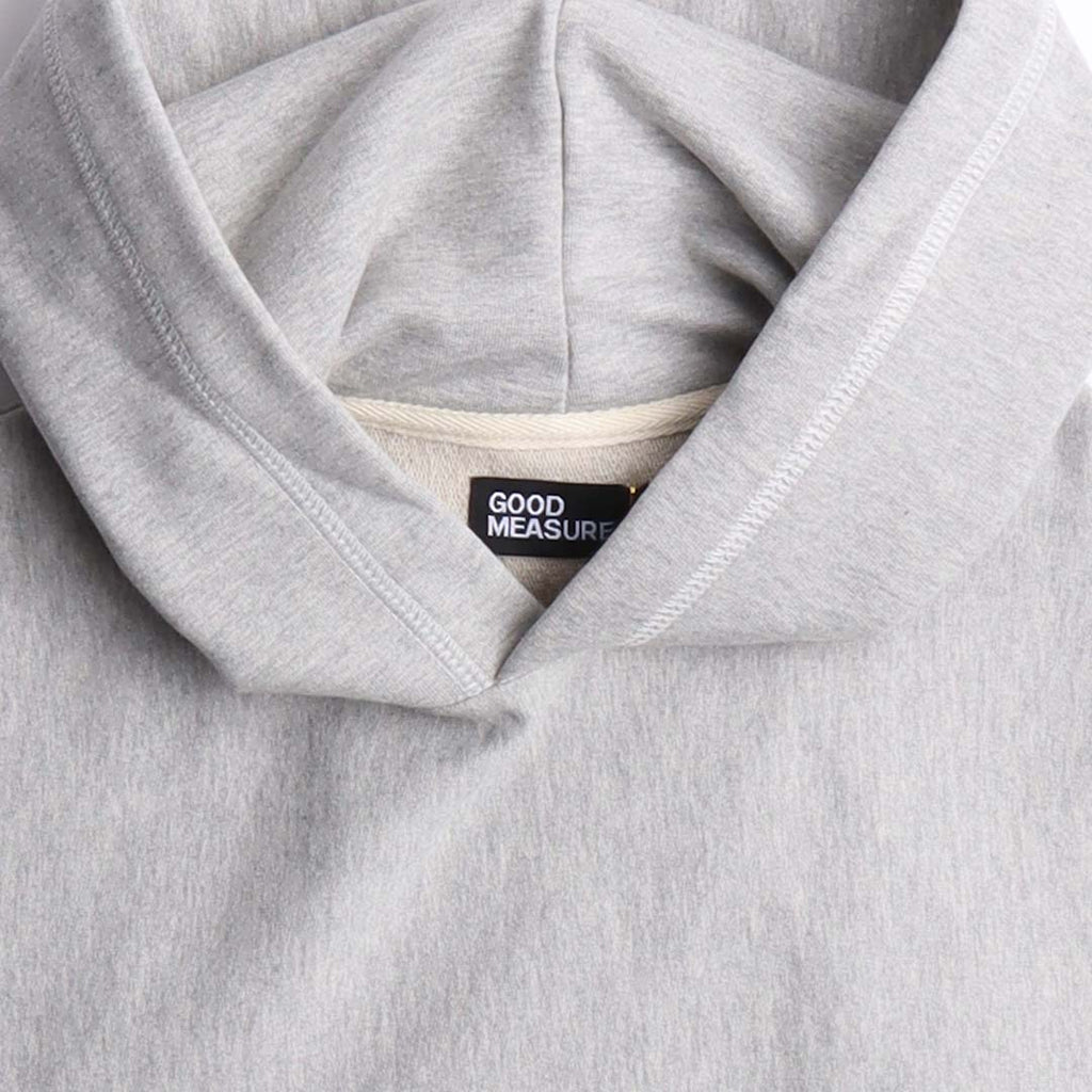 Good Measure M-20 Heavyweight Hooded Sweatshirt, Marl Grey, Detail Shot 2