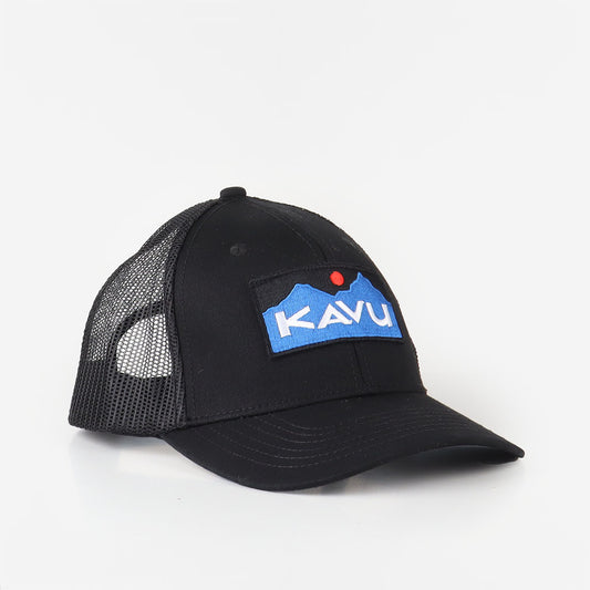 Kavu Above Standard Trucker Cap, Black, Detail Shot 1