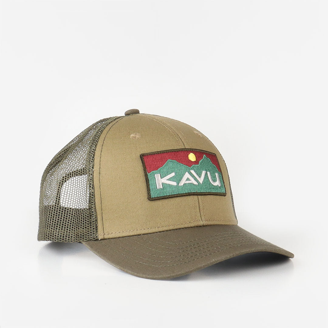 Kavu Above Standard Trucker Cap, Green Moss, Detail Shot 1